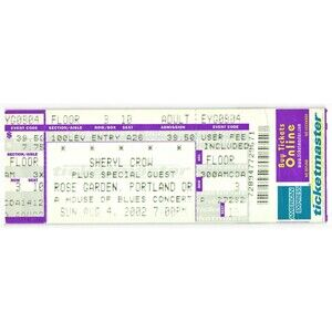 Vintage 2002 Sheryl Crow OAR Full Complete Concert Ticket Stub Portland OR